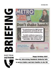 Baby Milk Action briefing: Happy birthday ASA?