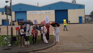 Protest at Nestle SMA study day, Leicester 24 June 2014