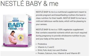 Nestle Baby and Me promotional website in India
