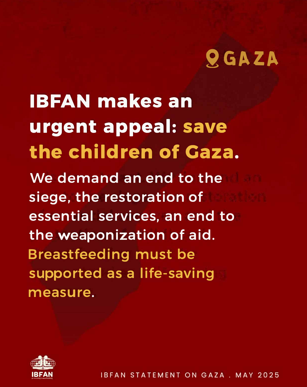 IBFAN Statement on Gaza
