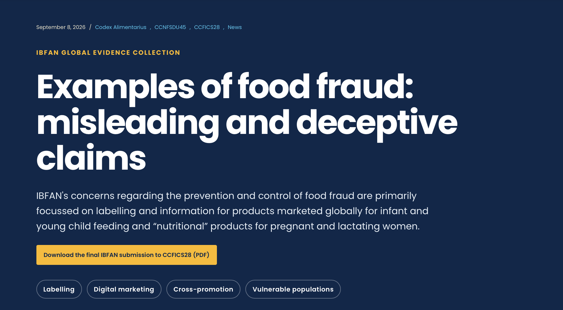 Food Fraud on the Codex agenda